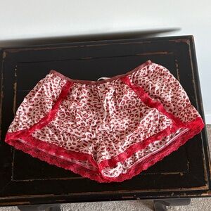Victoria Secret Leopard Print Lace Trim Sleep Shorts Size XS